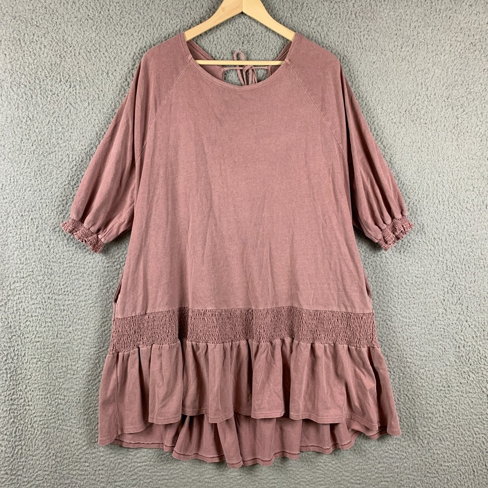 Free People Beach Dress Small Swim Cover Up Oversized Slouchy Pink